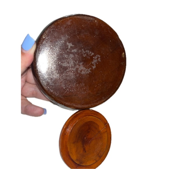 Vintage Wooden Hand Carved Floral/Leaf Design Lidded Trinket Dish/Bowl/Container - Picture 6 of 6